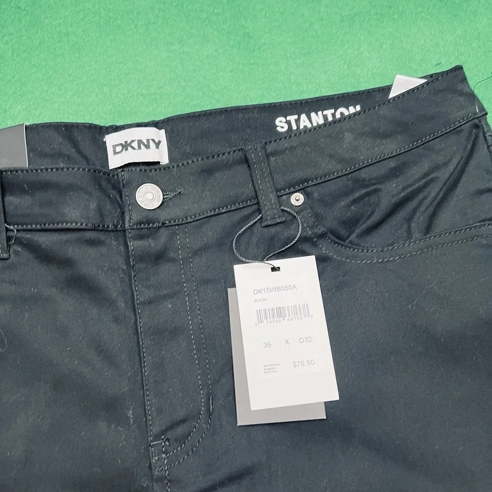 DKNY Ultimate Stretch Slim Fit Pants Stanton Mens Size 36 X 32 Black